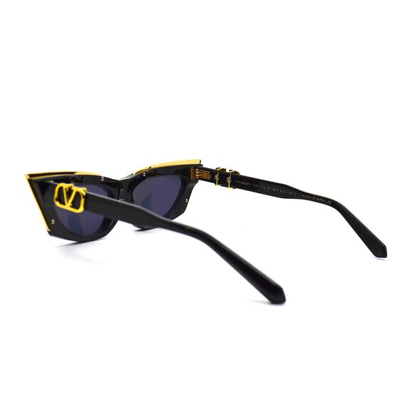 NEW VALENTINO GOLDCUT VLS-113A-55 BLACK GREY LENS SUNGLASSES AUTHENTIC - Picture 5 of 15